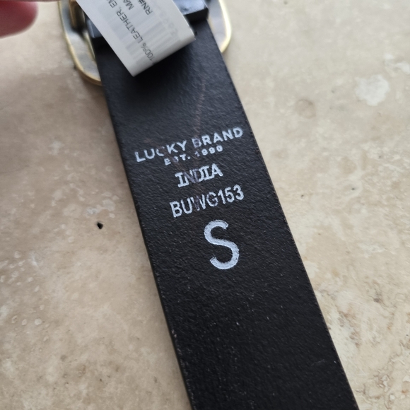 Lucky Brand Black Embroidered Floral Leather Belt SZ Small main image 6